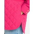 thumbnail image 5 of Terra & Sky Women's Plus Size Quilt Mix Button Front Shacket with Long Sleeves, Sizes 1X-5X, 5 of 6