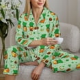 thumbnail image 6 of Uemuo St. Patrick's day Pattern Womens Pajama Sets,PJ Set for Women,Pajamas for Women Logo,Long Sleeve Pajama Set for Women,Soft Long Sleeve Top With Pants-Small, 6 of 7