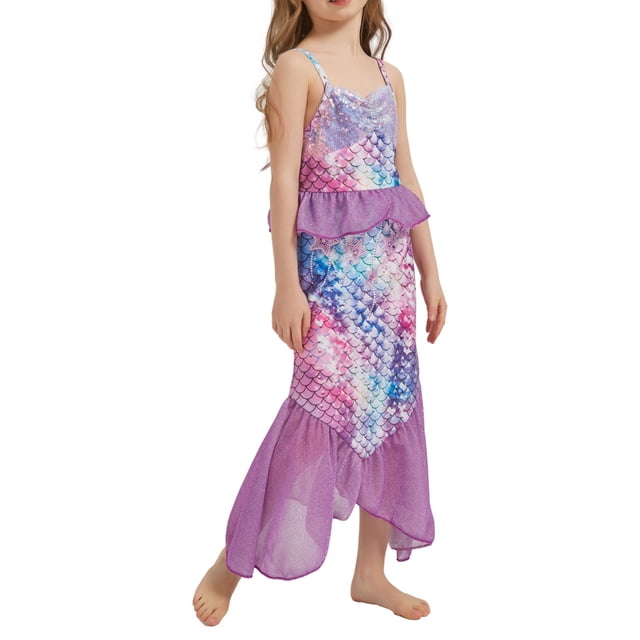 Maillot de Bain Poisson pour Enfants Robe Princesse Poisson Maillot de Bain pour Filles 130/7 Y-8 Y