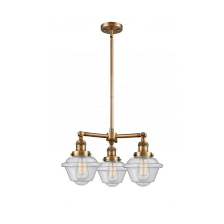 

Brushed Brass Tone Chandeliers 20 Wide Seedy Glass Steel/Cast Brass/Glass Medium Base LED 3 Light Fixture