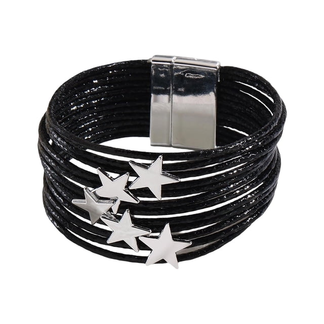 Pulsera rígida para niña, de aleación, , , ideal para fiestas y como accesorio versátil. Negro