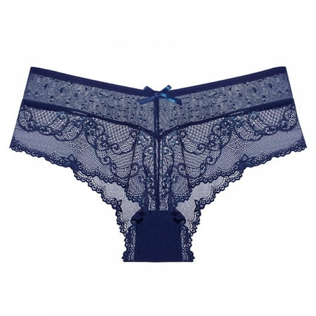 

Baywell Ladies Lace Ladies Panties Y-line Lace Narrow Crotch Panties Sheer Lace Panties Blue 110-132lbs