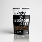 VEGKY Vegan Shiitake Mushroom Jerky PEPPER 70 Grams 2.46 oz Non-GMO Vegetarian Meatless Snack