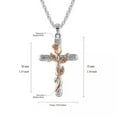 thumbnail image 6 of HOOUN Romantic Rose Cross Pendant Lucky Necklace Bib Chain Flower Jewelry Women Gift-Silver, 6 of 9