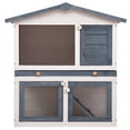 thumbnail image 3 of vidaXL Clapier Extérieur 3 Portes Bois Gris, 3 of 7