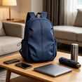 thumbnail image 4 of ZZkhGO Lightweight Stylish Backpack, Casual Student Book Bag with Multifunctional Storage, Portable Travel Daypack for College High School Commuting, Blue, 4 of 7