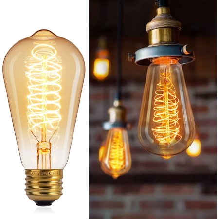 6 Pack Edison Light Bulbs Vintage 60 Watt Incandescent Light Bulb E26 ...