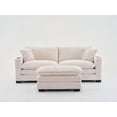 thumbnail image 4 of Modern Corduroy L-Shaped 2-Seater Sofa with USB & Cup Holder (220×80×75cm), 4 of 7