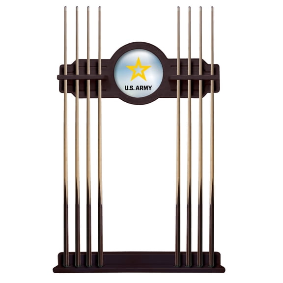 United States Army Solid Wood Cue Rack with a English Tudor Finish