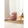 thumbnail image 3 of Swivel Accent Chair, Modern Teddy Fabric Upholstered Armchair Lounge Chair with Metal Base and Padded Cushion Comfy Single Sofa Chair with 360 Degree Swiveling Accent Chair for Living Room, Light Pink, 3 of 7