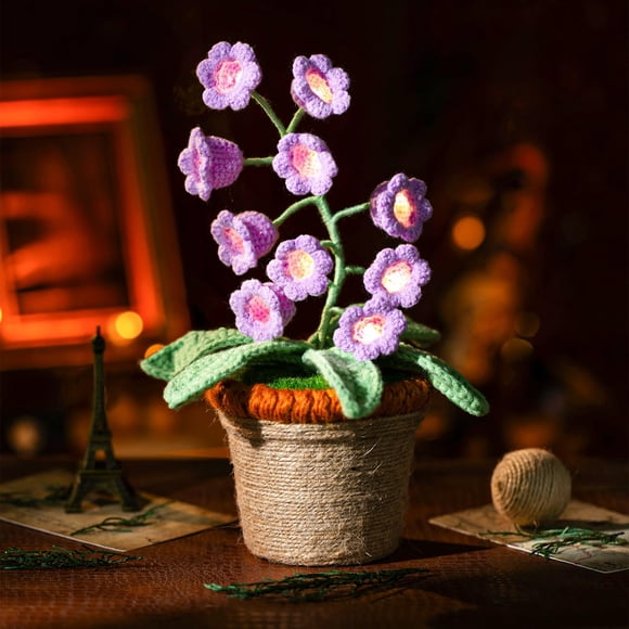Lámpara de noche ANZRLE Lily of The Valley Crochet con luz nocturna