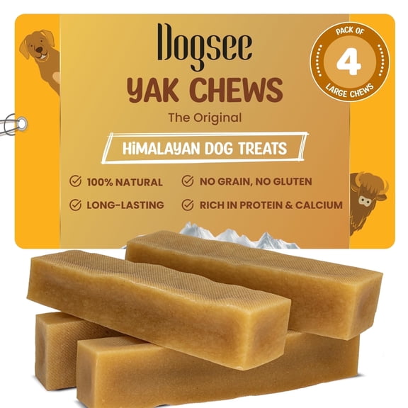Dogsee Original Himalayan Yak Cheese Chews (Monster - 1 Chew) | Rawhide-Free | Long-Lasting | Fights Plaque & Tartar | Supports Dental Health
