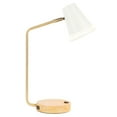 thumbnail image 3 of SAFAVIEH Veda Contemporary Chic Table Lamp with USB Port, Gold/White, 3 of 7