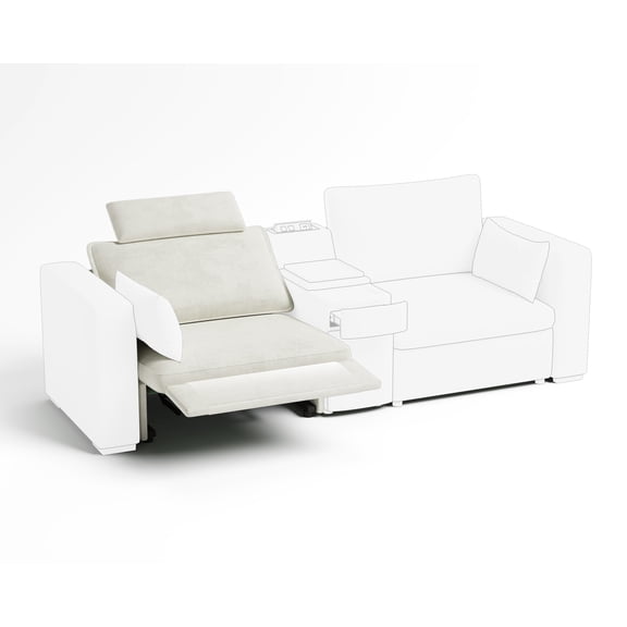 BEDEEP Chenille Power Recliner, White