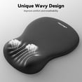 thumbnail image 6 of TECKNET BASICS Ergonomic Mouse Pad with Wrist Rest, Memory Foam Support, Smooth Non-Slip Base for Laptop/PC, Pain Relief for Home Office Gaming, Black, 6 of 8