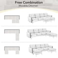 thumbnail image 3 of Harper & Bright Designs Modular Sectional Sofa Set with Ottoman and Chaise, 4-Seat U-Shaped Couch with Gold Legs, Velvet Upholstered Sectional Sofe with for Living Room Apartment, LIGHT GREY, 3 of 19