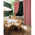 thumbnail image 5 of Outdoor Curtains for Patio Red and White Striped Geometric Waterproof Privacy Outside Curtains with 2 Tiebacks Grommet Top Pergola Curtains for Porch Cabana Gazebo 1 Panel, 54x108 inch, 5 of 7
