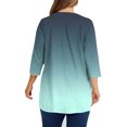 thumbnail image 5 of Bovxnpu 3/4 Length Sleeve Womens Tops, Plus Size Cotton Casual Blouses for Women, Fashion Women's Casual Print Round Neck 3/4 Sleeve T-shirt Blouse XXXXL, 5 of 6