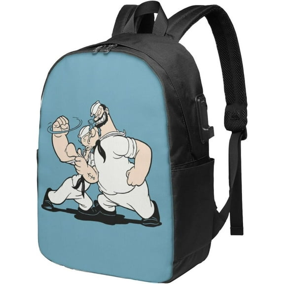 Popeye Kawaii Backpack Cartoon Lightweight Multifunction Laptop Backpack Cute Daybag Travel Bag