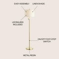 thumbnail image 4 of JONATHAN Y Vaughn 60" Modern Metal/Resin LED Floor Lamp, Brass Gold/White, JYL1093A, 4 of 8