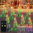 thumbnail image 3 of Set of 8 Smart Spiral Christmas Tree Pathway Lights with Programmable Fairy RGB LED Lights App-Controlled, 3 of 11