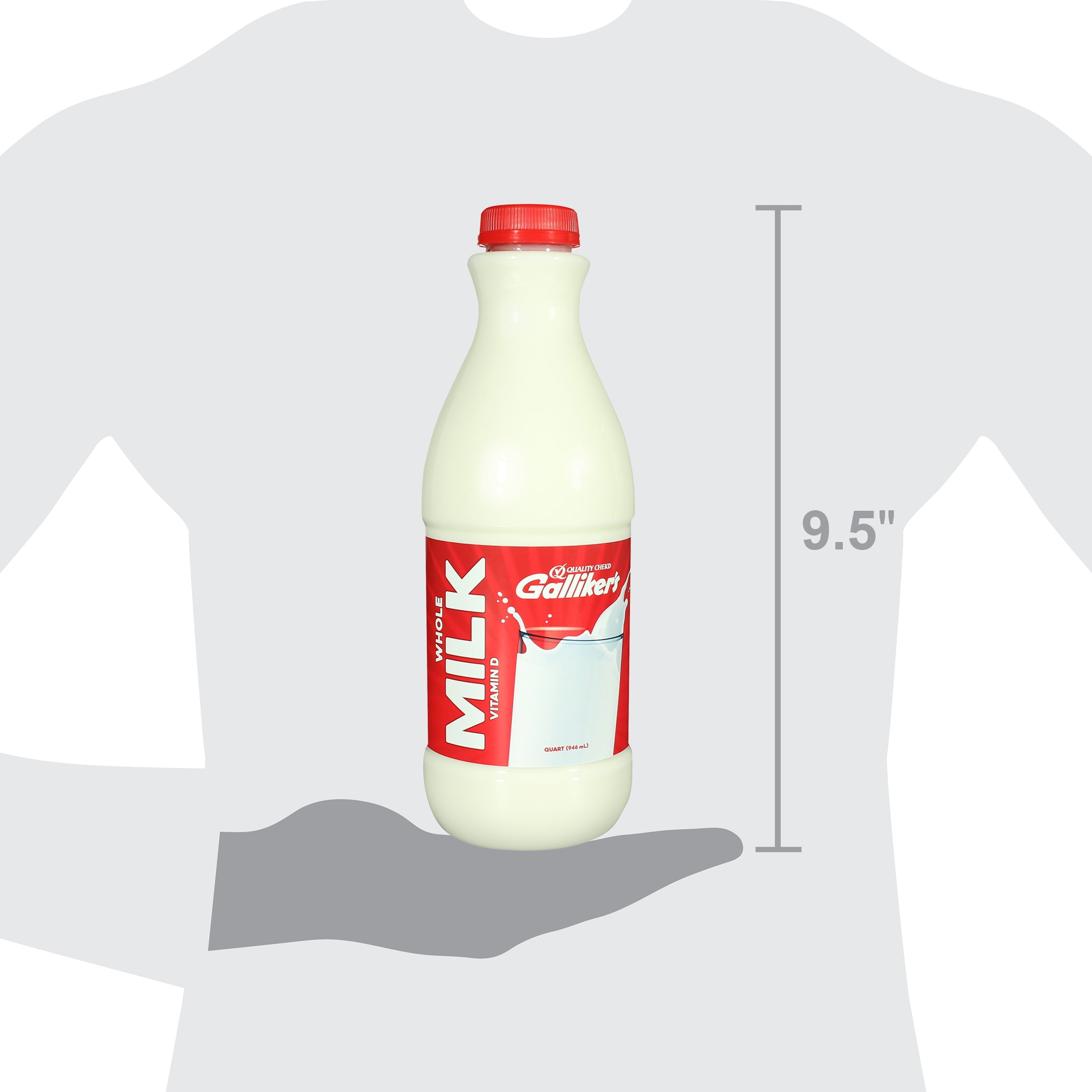 Galliker's Whole Vitamin D Fresh Milk Quart, 32 fl oz Plastic Bottle