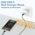 thumbnail image 4 of USB C Charger Block 2Pack, 20W PD USB Wall Charger Adapter with USB C to C Cable 10FT, Type C Charging Block USB C Brick Cube Phone Fast Charging Cord Compatible for iPhone Sumsang Android, White, 4 of 7