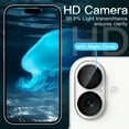 thumbnail image 4 of 3*Packs Camera Lens Protector for iPhone 16, HD Tempered Glass Scratch-Resistant Case Friendly Back Camera Screen Protective Film for iPhone 16, Clear, 4 of 6