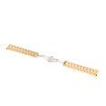 thumbnail image 3 of Pulsera de acero inoxidable para hombre jinwen Pulsera cierre doble hebilla de mariposa Oro 20mm, 3 of 8
