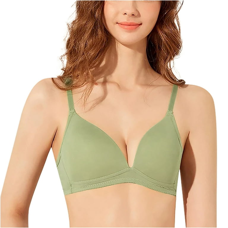 YWDJ Everyday Bras for Women Push Up No Underwire for Sagging Breasts  Breathable Lightly Ladies Traceless No Steel Ring Thin Style Gathering  Underwear Bras for Breastfeeding Sports Bras Women Green S 