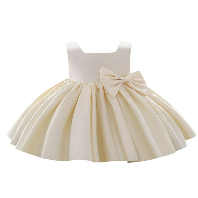 AAOMASSR Robe pour Bébé Fille Nouveau-Né Princesse Nœud Tutu Fête Anniversaire Mariage