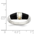thumbnail image 2 of White Sterling Silver Ring Band with Stones Mother of Pearl Onyx, 2 of 2