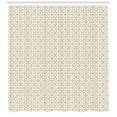 thumbnail image 3 of Geometric Shower Curtain, Trellis Fence Inspired Repetitive Sequence Tangled Art Deco Pattern, Fabric Bathroom Set with Hooks, 69W X 75L Inches Long, Pale Brown and White, by Ambesonne, 3 of 3