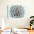 thumbnail image 3 of Elephant Stock Buddha In Meditation Wall Art - Horizontal Canvas Wall Art - Living Room Wall Decor - Wellness Canvas - Yellow And Blue Decor - 12" x 8", 3 of 8