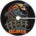 thumbnail image 1 of FMSHPON Cool Pumpkin Scarecrow for Halloween Xmas Christmas Tree Skirt Stand Mat for Holiday Party Decoration Indoor Outdoor 48 inches, 1 of 6