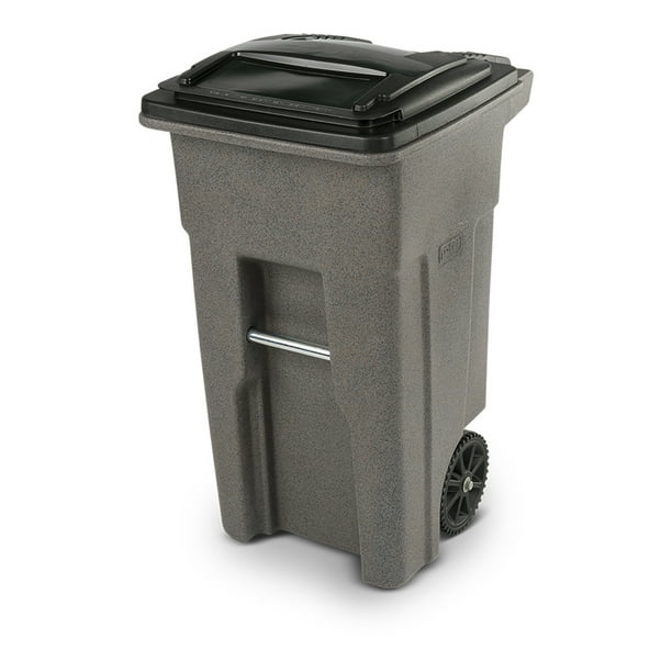 Toter Trash Can Graystone With Wheels And Lid 32 Gallon Walmart Com Walmart Com