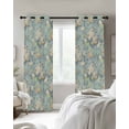 thumbnail image 3 of Blue Flowers Blackout Curtains 63 Inches Long for Bedroom, Romantic Farmhouse Botanical Floral Leaves Thermal Insulated Room Darkening Black Out Window Curtain Panels Grommet Drapes for Living Room, 3 of 8