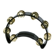 The Rhythm Tech Tambourine Black-Double Row Brass Jingles