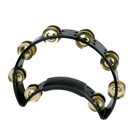 The Rhythm Tech Tambourine Black-Double Row Brass Jingles