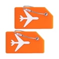 thumbnail image 3 of 2 etiquetas de equipaje para maletas, etiquetas para maletas, etiquetas para bolsas de viaje, etiquetas de embarque, etiquetas con nombre Naranja, 3 of 9