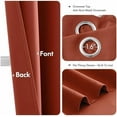 thumbnail image 3 of Burnt Orange Blackout Curtains for Bedroom Living Room 63 Inches Long 2 Panels, Thermal Insulated Room Darkening Drapes Solid Grommet Top Noise Reduction Terracotta Rust Fall Window Treatments, 3 of 6