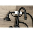 thumbnail image 3 of Kingston Brass AE7T0WLL Three-Handle 2-Hole Tub Wall Mount Clawfoot Tub Faucet with Hand Shower in Matte Black, 3 of 7