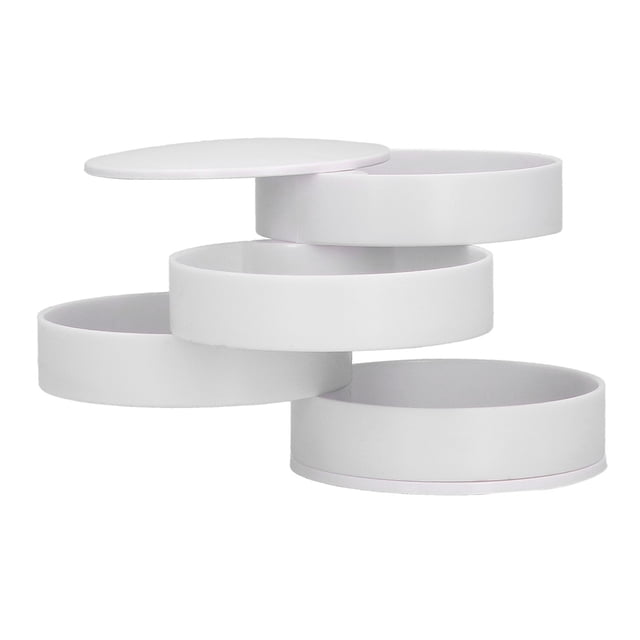 Jewelry Box, Multifunctional Practical Jewelry Organizer For Earrings For Necklaces For Bracelets For Watches White 4-Layer