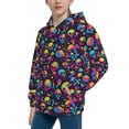 thumbnail image 2 of KLL Unisex Kids Boys Girls Hooded Pocket Pullover Hoodies-Skull rainbow color mushroom, 2 of 5