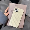 thumbnail image 2 of Cute Curly Wave Case for iPhone 15 6.1 inches, Water Ripple Phone Case Slim Shockproof Satin Glossy Cover for Girls Boys Silicone 3D Non-Slip Case-Beige, 2 of 6