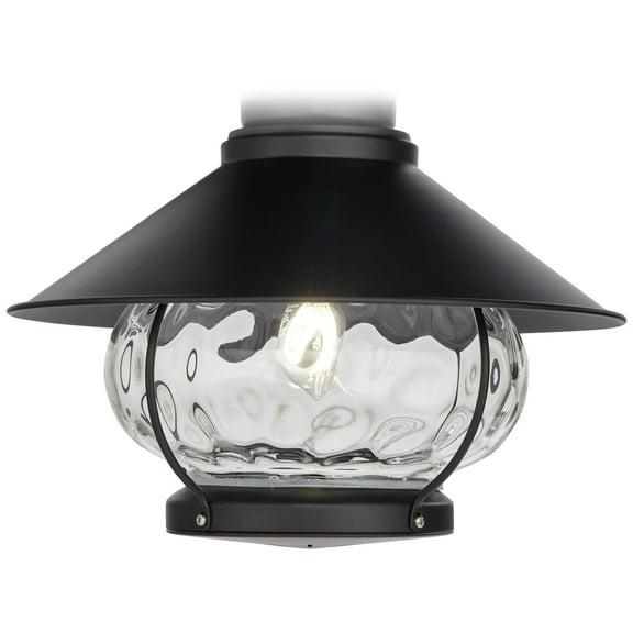 Matte Black Lantern Wet-Rated LED Fan Light Kit