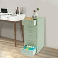 thumbnail image 5 of 6-Tier Green Metal File Cabinet Rectangular Vertical File Cabinet Filing Cabinet for Office Study Dresser, 5 of 16