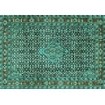 thumbnail image 1 of Ahgly Company Machine Washable Indoor Rectangle Persian Turquoise Blue Traditional Area Rugs, 3' x 5', 1 of 4