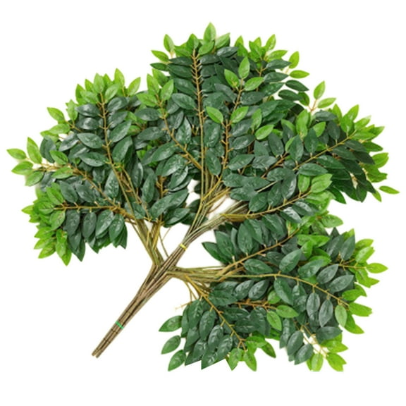 Artificial Greenery Stems Plants Faux Leaf Green Eucalytus Branches Silk Green Leaves Plants for Tree Indoor Outdoor Porch DIY Wedding Christmas Party Farmhouse Wall Decor 26 Inch