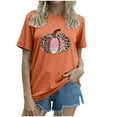 thumbnail image 4 of Womens T Shirts Tops Autumn Loose Pumpkin Printed Short Sleeve Round Neck Womens Tee,Orange,XL, 4 of 4